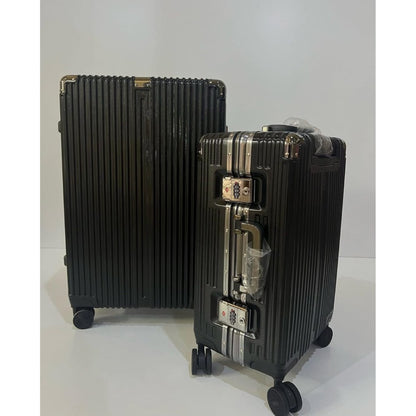 Swiss Tech, 2 Piece Set Luggage 20In/24In Aluminium Frame Pc Abs Zipperless Luggage Hardshell Tsa Lock Spinner Wheels Carry On Suitcase With Cup Holder & Hook, Available in Different Colors