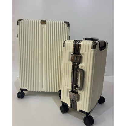 Swiss Tech, 2 Piece Set Luggage 20In/24In Aluminium Frame Pc Abs Zipperless Luggage Hardshell Tsa Lock Spinner Wheels Carry On Suitcase With Cup Holder & Hook, Available in Different Colors