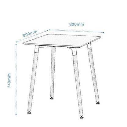 Wood Dinner Table 80*80cm #T-7, Available in Different Colors