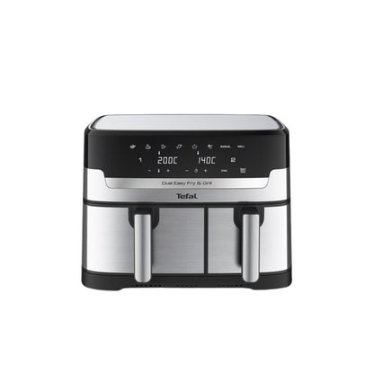 Tefal Dual Easy Fry & Grill, 2700W - Black - SS, 8.3L-6P, 50Hz, TEF-EY905D10