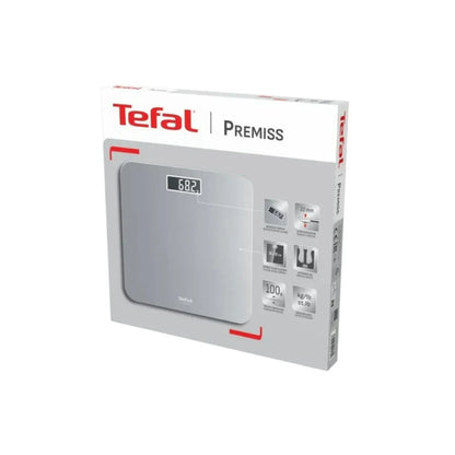 Tefal Premiss Digital Bathroom Scale - Square [Silver], TEF-PP1801V0