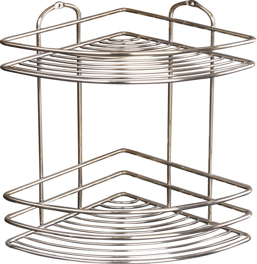 Tekno Tel, Bathroom 2 Corner Shelves Gold 21X21X28Cm / 0.95Kg / 5Mm Thickness
