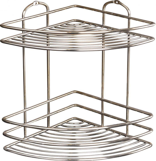 Tekno Tel, Bathroom 2 Corner Shelves Gold 21X21X28Cm / 0.95Kg / 5Mm Thickness