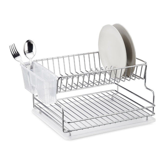 Tekno Tel, Dish Drainer Two Tiers With Cutlery And Tray / Chrome 30X42X21 Cm / 1.87Kg