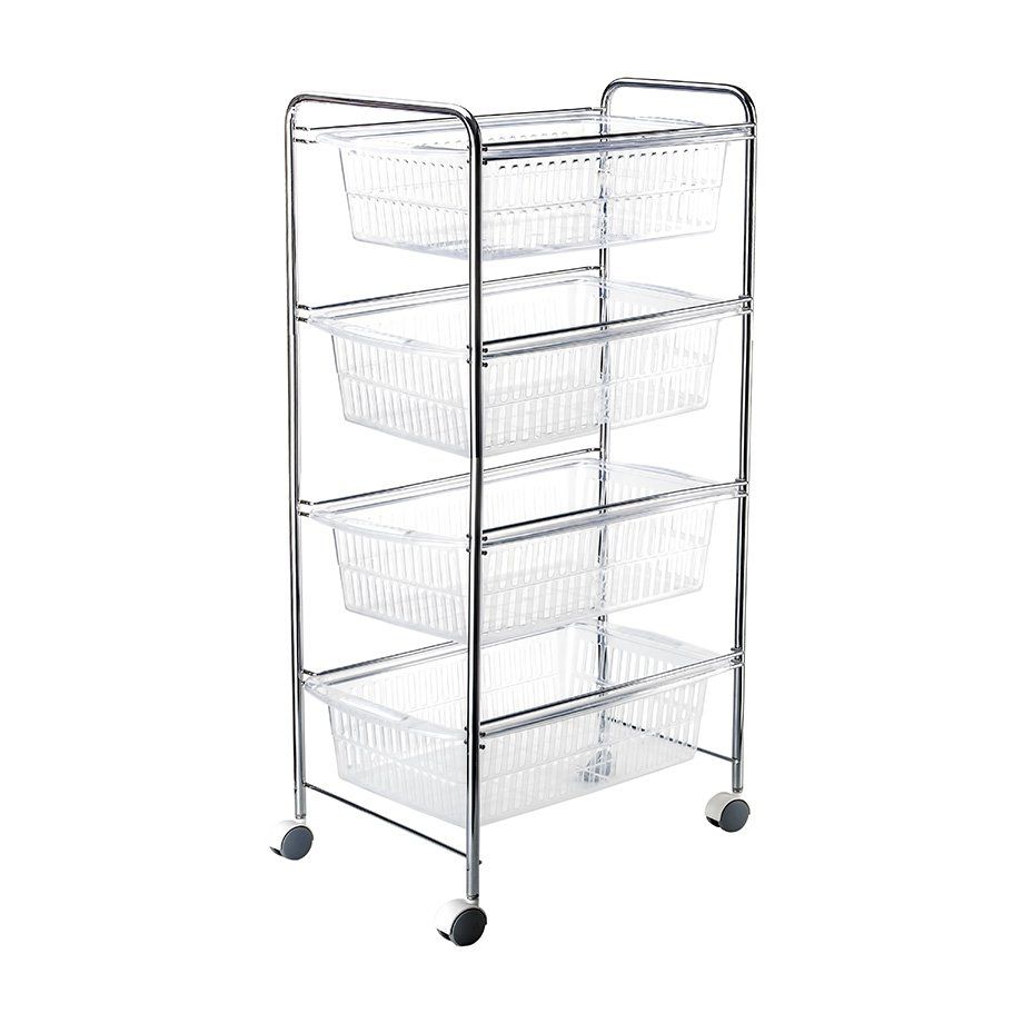 Tekno Tel, Basket 4 Tiers Chrome 45X33X91Cm 3.35Kg