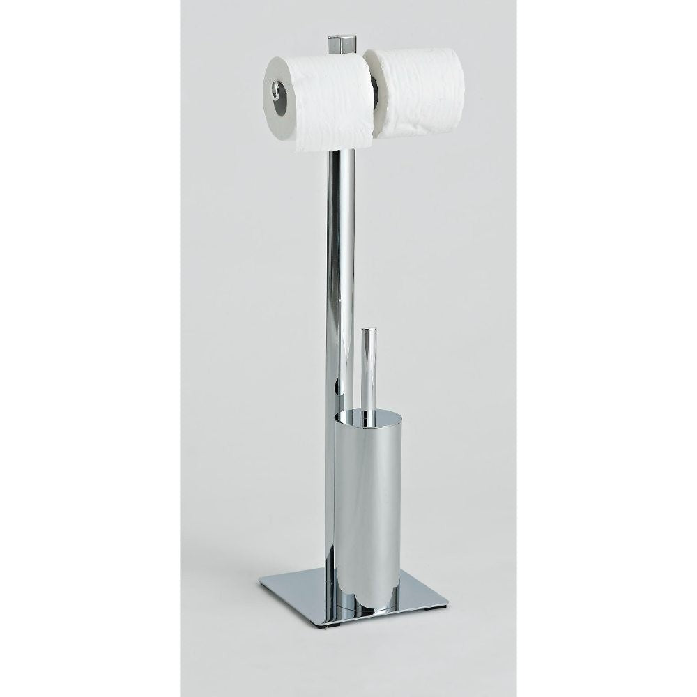 Stainless Steel Toilet Brush with Paper Holder 26 x 20 x 76 cm - Made in Taiwan