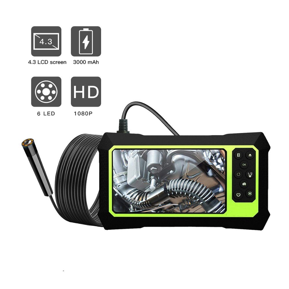 Conqueror, Single Lens Endoscope Camera 1080p HD 4.3 Inch Display Waterproof Inspection Camera 6 LED Lights - TMI548.