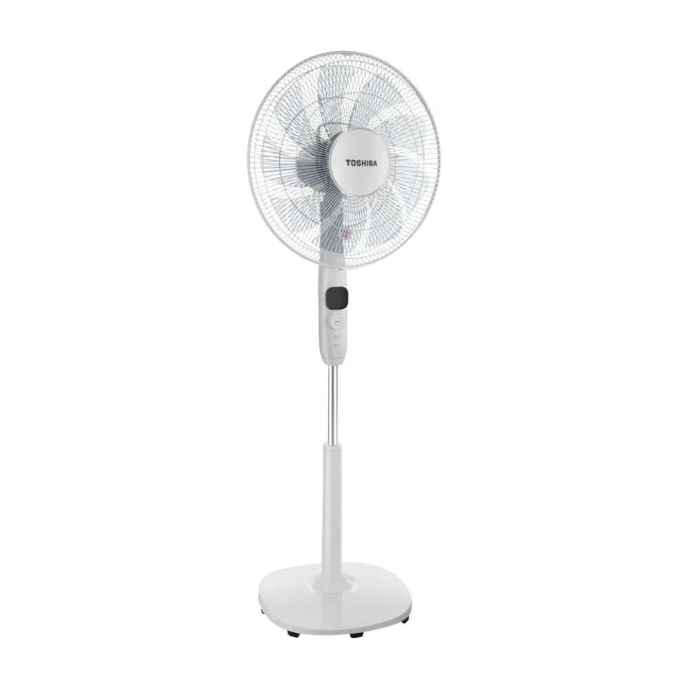 Toshiba Fan 16-Inch Pedestal Stand Fan, DC Motor, 12 Speed, 55W + Remote Control [White], TOS-DSC70ME
