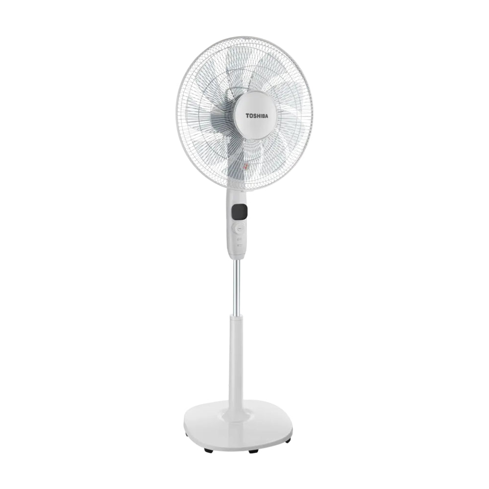 Toshiba Fan 16-Inch Pedestal Stand Fan, DC Motor, 12 Speed, 55W + Remote Control [White], TOS-DSC70ME