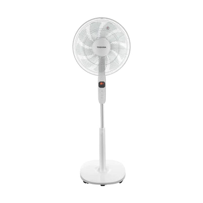Toshiba Fan 16-Inch Pedestal Stand Fan, DC Motor, 12 Speed, 55W + Remote Control [White], TOS-DSC70ME
