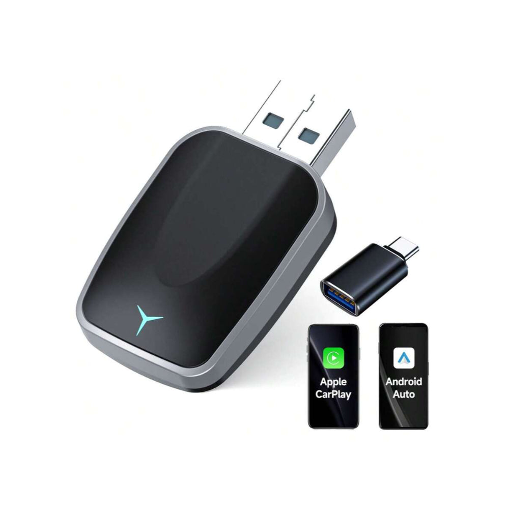 Wireless CarPlay & Android Auto Adapter - 2-in-1 USB Dongle for 2016+ Cars