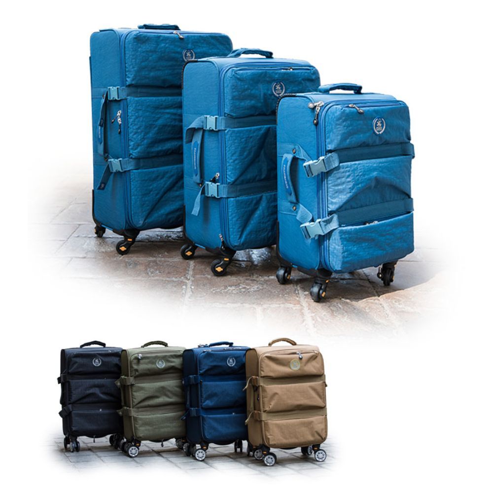Fulang, Crinkle Fabric 3 Pcs Luggage Set, Available In Different Colors