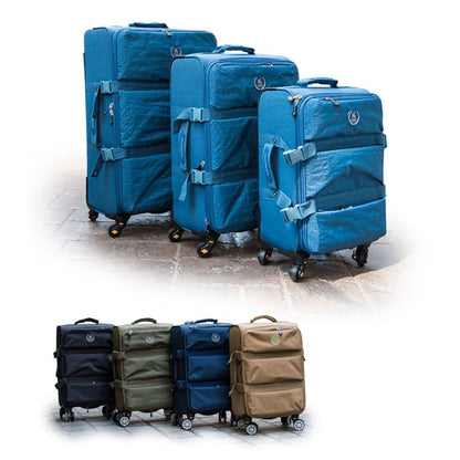 Fulang, Crinkle Fabric 3 Pcs Luggage Set, Available In Different Colors