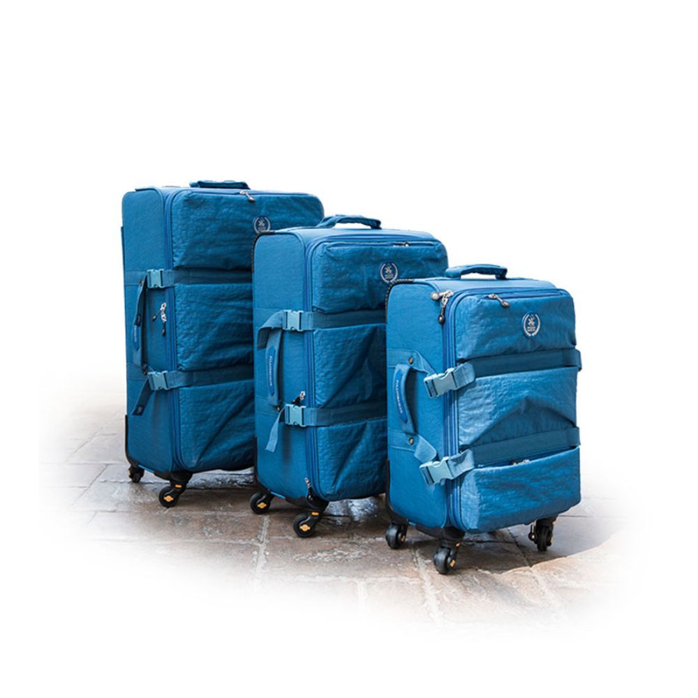 Fulang, Crinkle Fabric 3 Pcs Luggage Set, Available In Different Colors