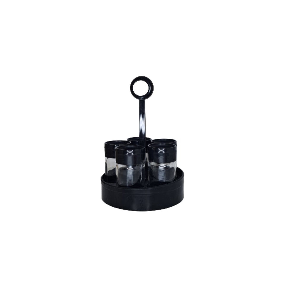KC, Table Stand Salt - Pepper Set Glass (4Pcs) 105CC Black, TUR-161006