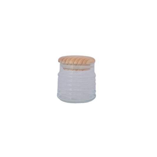 Kc, Small Transparent Jar With Wooden Cover, Tur-431631