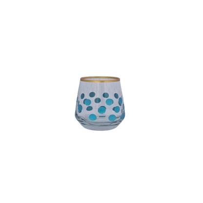 KC Set Of 6 Glass Short Dotted Colored, TUR-MKR6895