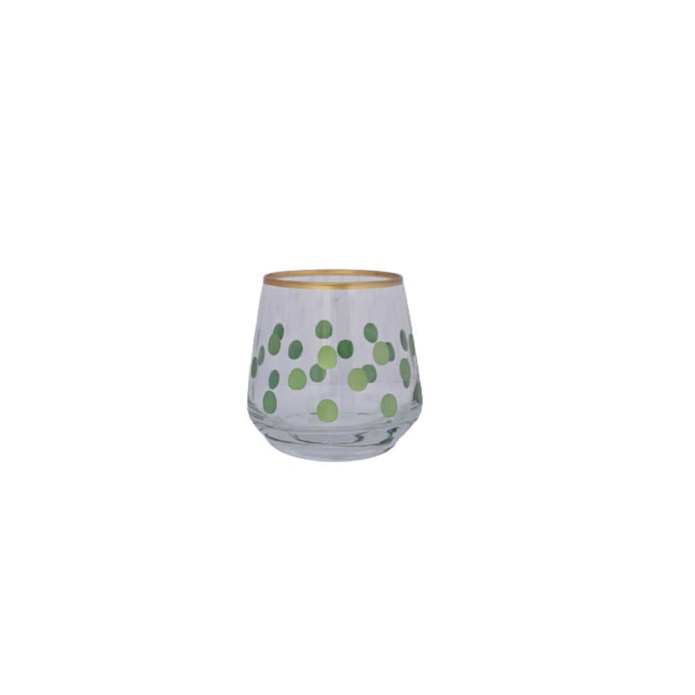 KC Set Of 6 Glass Short Dotted Colored, TUR-MKR6895