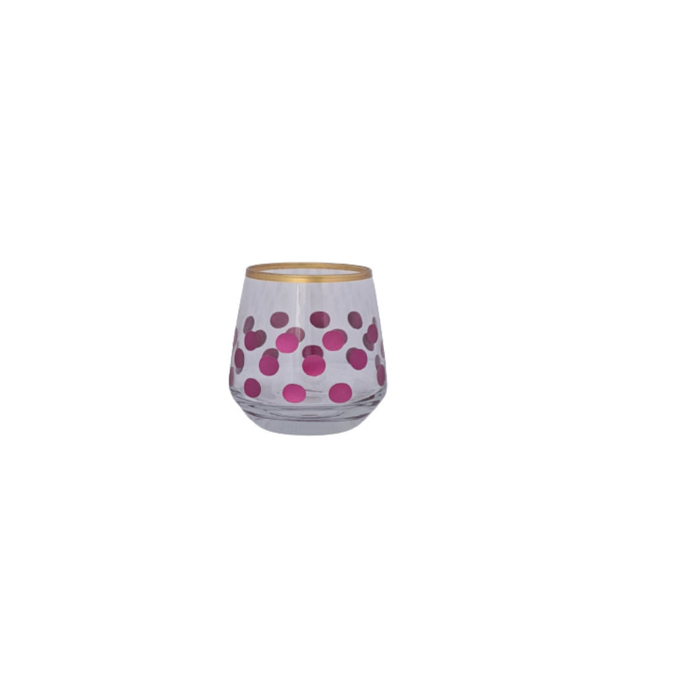 KC Set Of 6 Glass Short Dotted Colored, TUR-MKR6895
