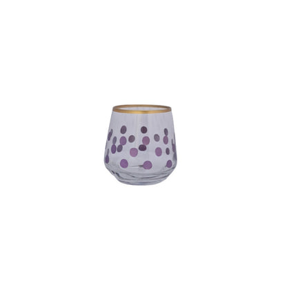 KC Set Of 6 Glass Short Dotted Colored, TUR-MKR6895