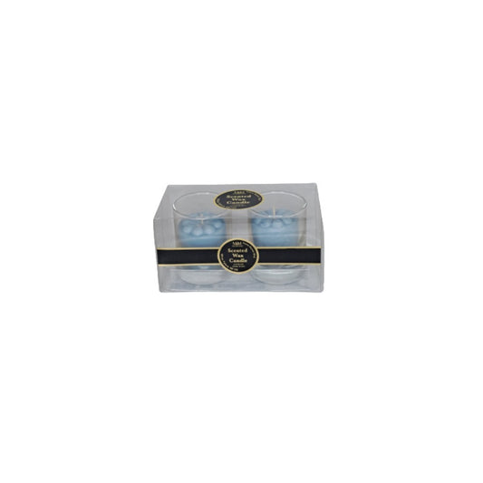 Missmolee, Mini Glass 2 Candle Scented Wax Candle, (Blue), Tur-Sh2001Bl