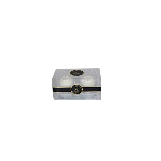 Missmolee, Mini Glass 2 Candle Scented Wax Candle, (White), Tur-Sh2001W