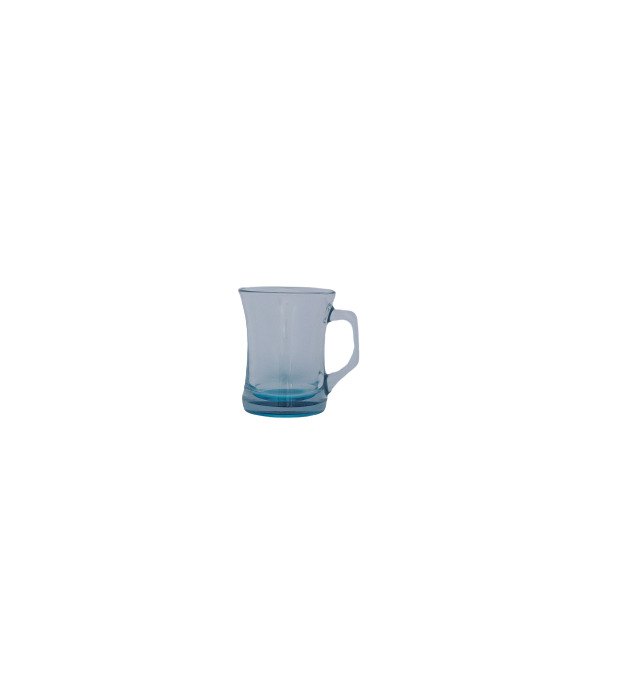 Lav, Glass Cup With Handle Colored Base (Blue), Tur-Zpl404Blu