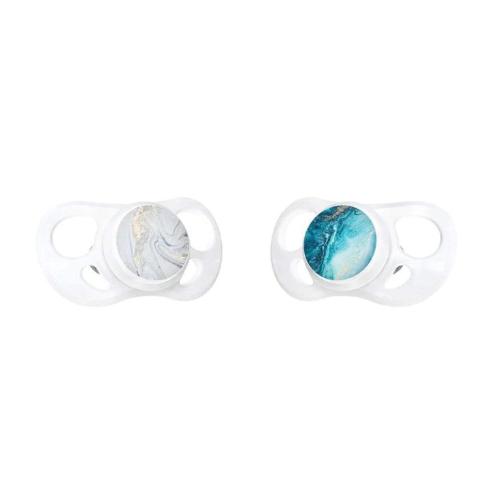 Twistshake, 2X Pacifier 6+M Marble Blue Grey, 78670