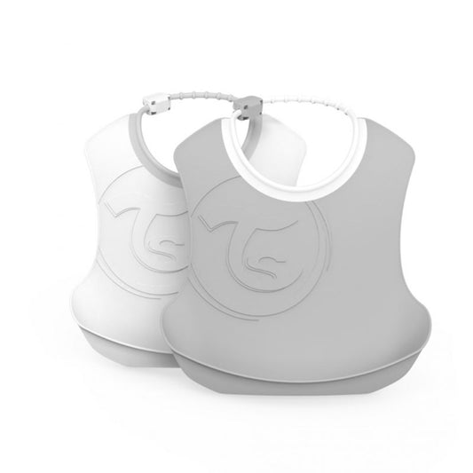 Twistshake, Bib 4+M Pastel Grey White, 78597