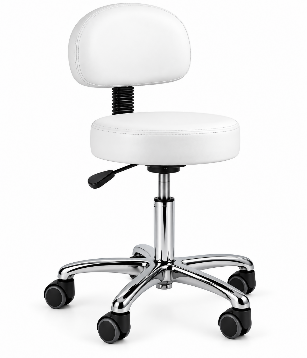 Swivel Spa Massage Stool Adjustable Height Salon Stool with Backrest