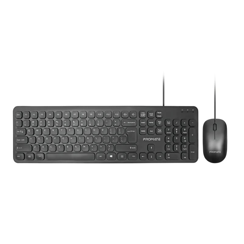 Promate, Quiet Key Wired Compact Keyboard & Mouse