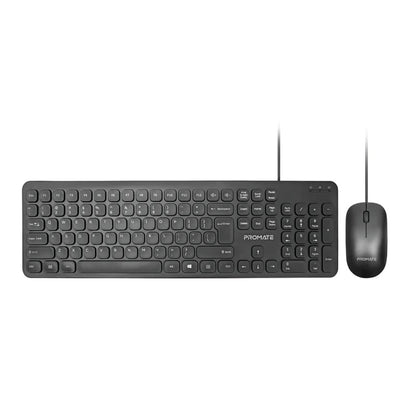 Promate, Quiet Key Wired Compact Keyboard & Mouse