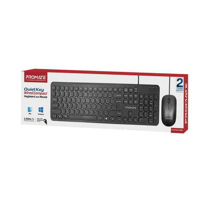 Promate, Quiet Key Wired Compact Keyboard & Mouse