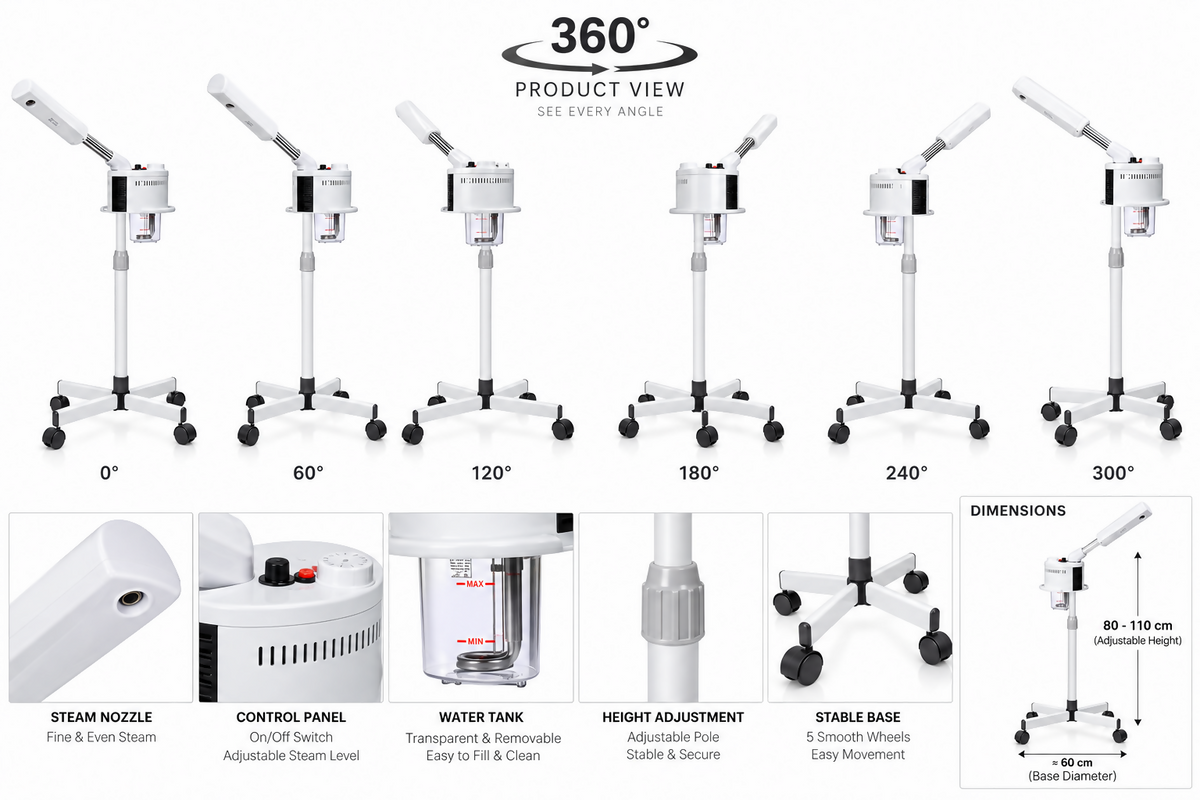 La Perla Tech, Professional Facial Steamer with Adjustable Stand,, 6414202114088