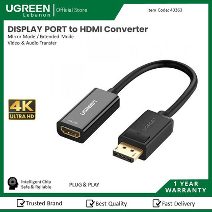 Ugreen, 4K Dp To Hdmi Female Converter Mm137 - 40363