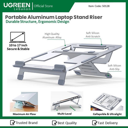 Ugreen, Aluminum Laptop Stand Riser, Multi Level, Foldable & Ergonomic Design Lp232 - 50128