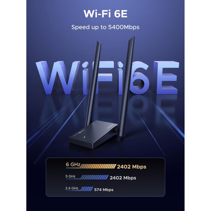 UGREEN AXE5400 USB to WiFi Adapter, WiFi 6E with 2.4GHz/5GHz/6GHz Tri-Band, Dual 5dBi High Gain Antennas - CM787 75917