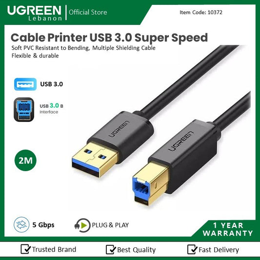 Ugreen, Cable Printer USB 3.0 2M Super Speed