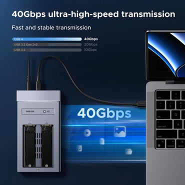 UGREEN Dual Bay 40Gbps M.2 NVMe SSD Enclosure, Offline Cloning, RAID Support, Advanced Cooling Design - CM847 65733