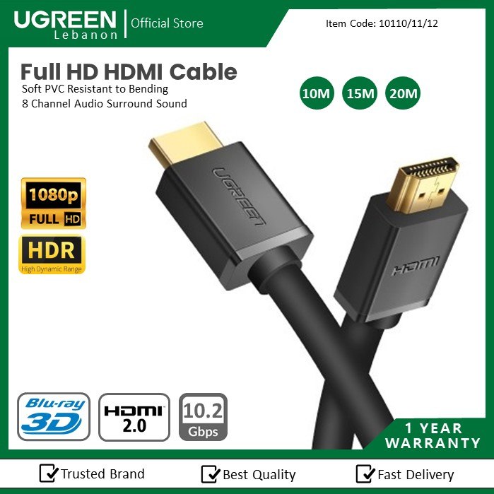 Ugreen, Full Hd Hdmi Cable 15M Hd104 - 10111