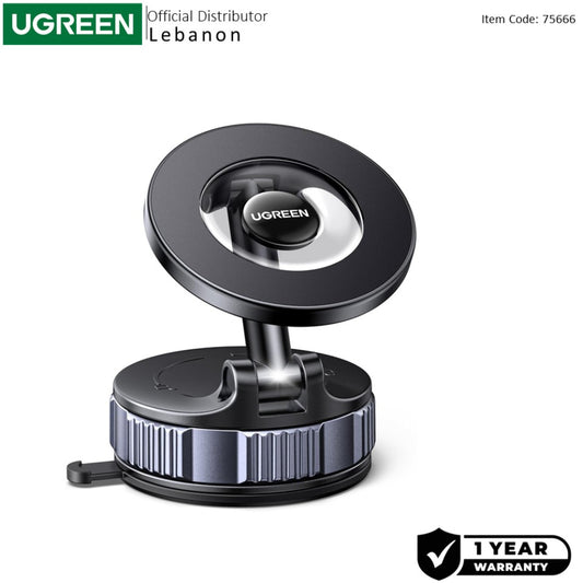 UGREEN Pro-Series MagSafe Car Mount, Ultra-Strong Vacuum Suction (hold up to 36kg), 360° Rotating, Foldable Design - LP970 75666