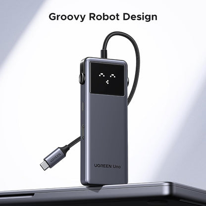 UGREEN Uno 6-in-1 USB-C Hub, HDMI 4K@60Hz, 10Gbps Durable Aluminum Alloy Design with LED Emoji Status Display - CM888 35998