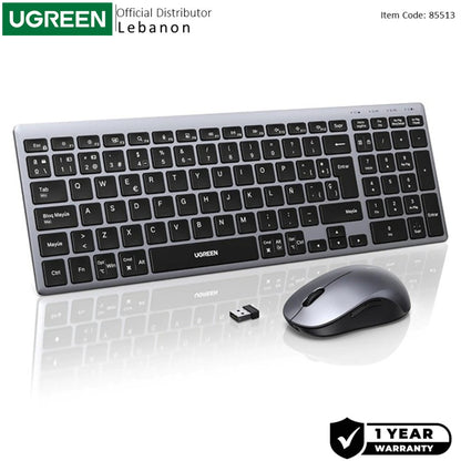 UGREEN Wireless Combo Keyboard & Mouse, Dual-Mode BT & 2.4 GHz Wireless,  Slim Elegant Design, Rechargeable  - MK552 85513