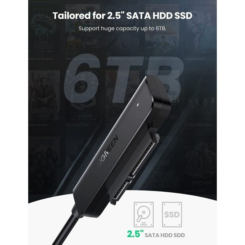Ugreen, USB-A 3.0 to SATA Adapter Cable for 2.5? HDD and SSD - CM321 70609