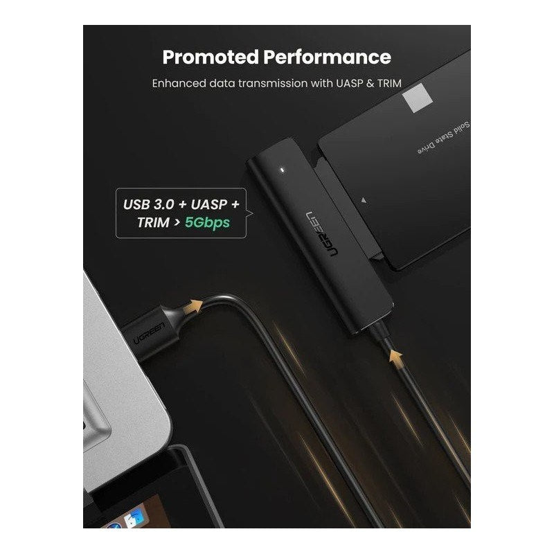 Ugreen, USB-A 3.0 to SATA Adapter Cable for 2.5? HDD and SSD - CM321 70609