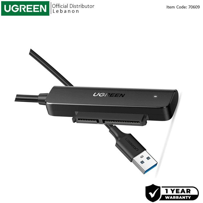 Ugreen, USB-A 3.0 to SATA Adapter Cable for 2.5? HDD and SSD - CM321 70609
