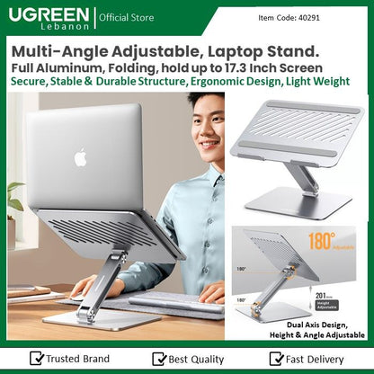 Ugreen, Multi-Angle Adjustable, Lifting Laptop Stand. Dual Axis Design, Height And Angle Adjustable Ugreen Lp339 - 40291