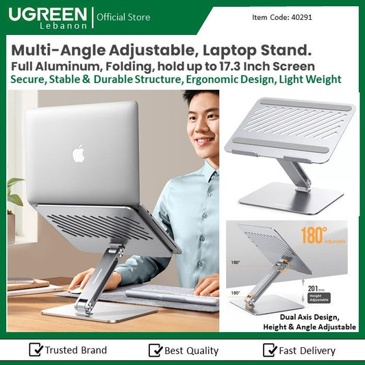 Ugreen, Multi-Angle Adjustable, Lifting Laptop Stand. Dual Axis Design, Height And Angle Adjustable Ugreen Lp339 - 40291