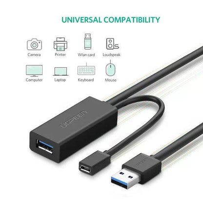 Ugreen, Usb 3.0 Cable Extension Male To Female With Buit In Booster Ugreen Us175 - 20827