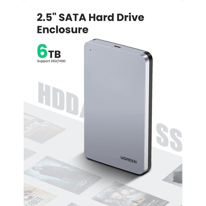 Ugreen, USB-C 3.1 6Gbps High-Speed Enclosure for 2.5 inch HDD/SSD - US221 70499